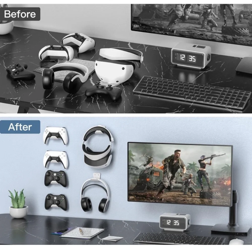 New Controller Wall Mount Holder 8 Pack ( White)